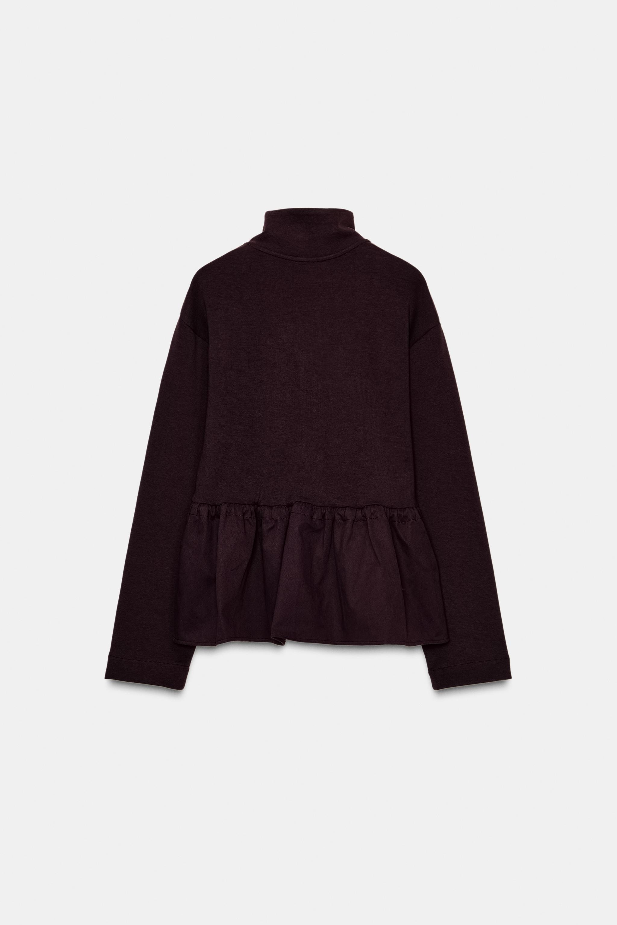 CONTRASTING PEPLUM BOMBER JACKET